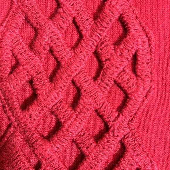 JONES NEW YORK Holiday Christmas Valentine Lattice 3/4 Sleeves Pearlized Buttons - Picture 11 of 14